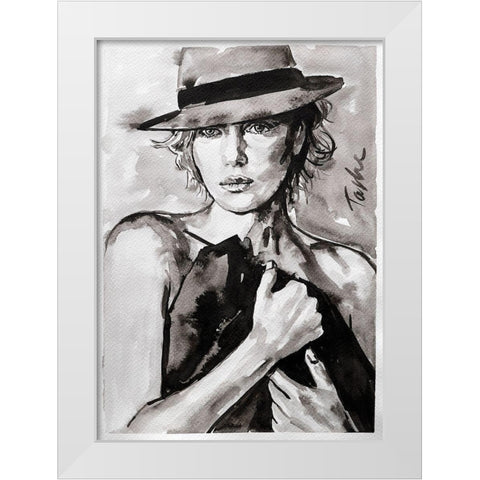 Prettiest Girl White Modern Wood Framed Art Print by Tashe