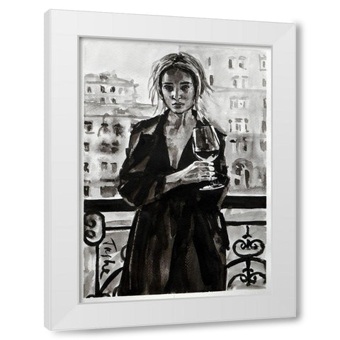 Prague White Modern Wood Framed Art Print by Tashe
