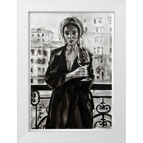 Prague White Modern Wood Framed Art Print by Tashe