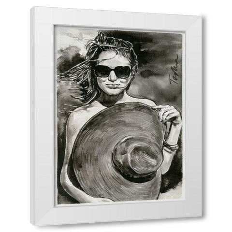 Sunny Mood White Modern Wood Framed Art Print by Tashe