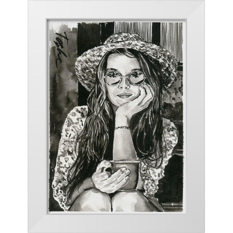 Summer Time White Modern Wood Framed Art Print by Tashe