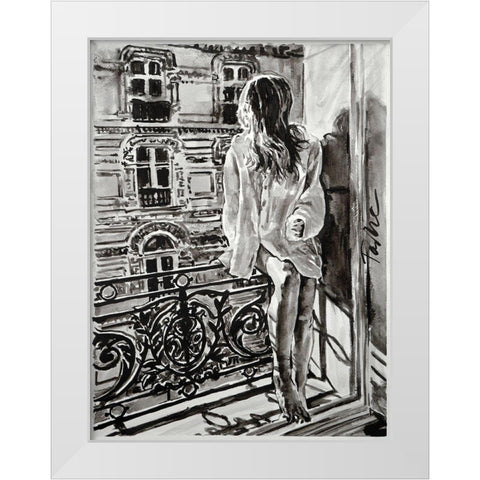 Sunday Morning White Modern Wood Framed Art Print by Tashe