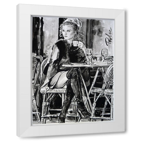 Sweet Date White Modern Wood Framed Art Print by Tashe