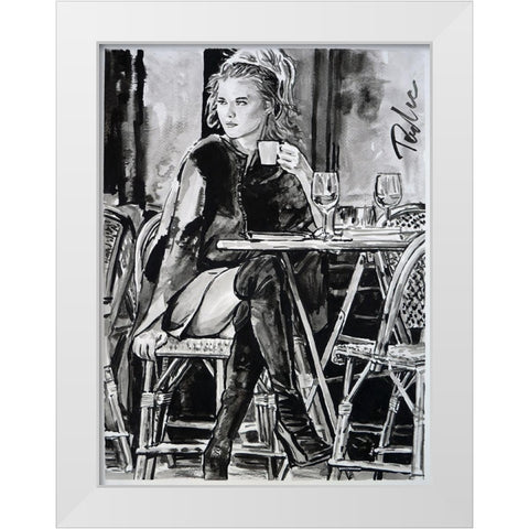 Sweet Date White Modern Wood Framed Art Print by Tashe