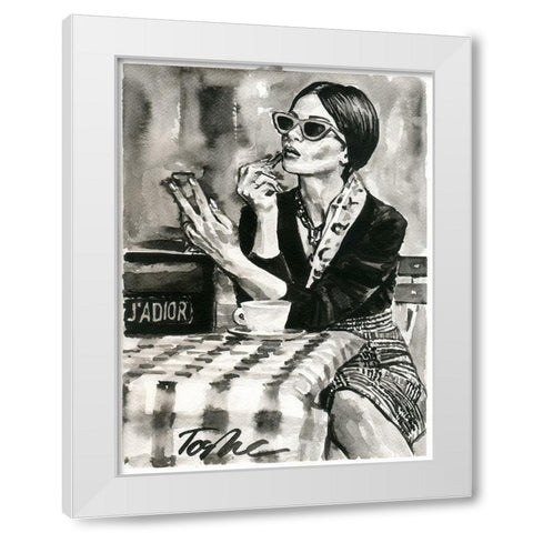 Make Up White Modern Wood Framed Art Print by Tashe