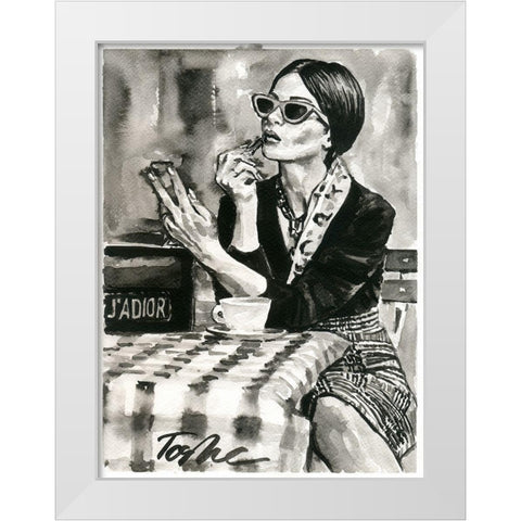 Make Up White Modern Wood Framed Art Print by Tashe