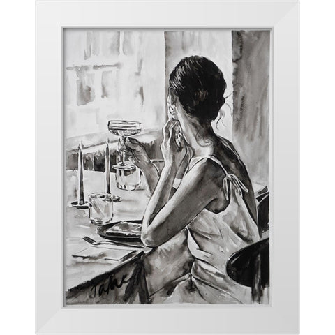 Margaritas White Modern Wood Framed Art Print by Tashe