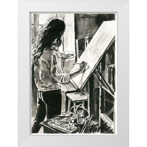 Favourite Color White Modern Wood Framed Art Print by Tashe