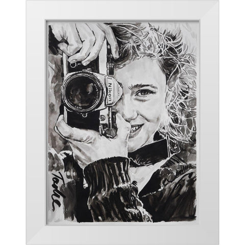 Magic Moments White Modern Wood Framed Art Print by Tashe