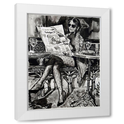 Breakfast in Manhattan White Modern Wood Framed Art Print by Tashe