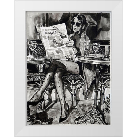 Breakfast in Manhattan White Modern Wood Framed Art Print by Tashe