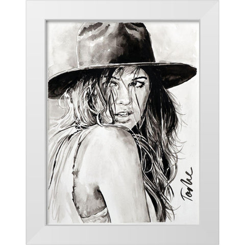 Wild West White Modern Wood Framed Art Print by Tashe