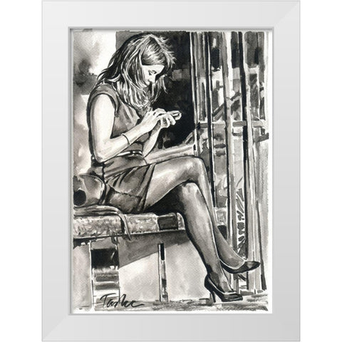 City Life II White Modern Wood Framed Art Print by Tashe