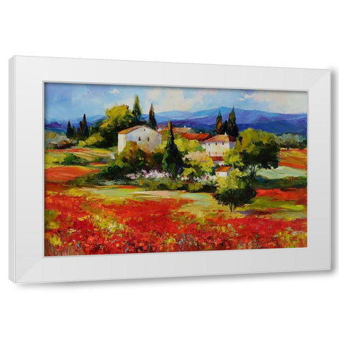 Flame White Modern Wood Framed Art Print by Bond