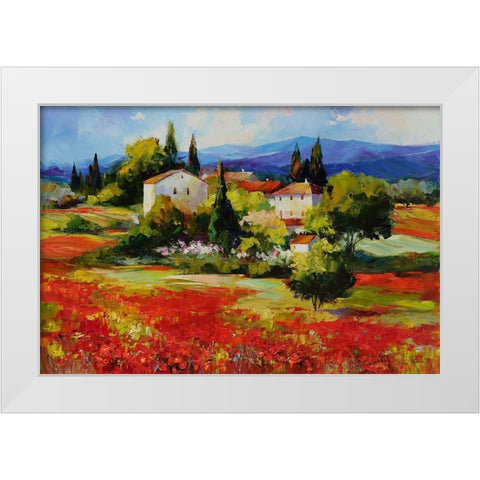 Flame White Modern Wood Framed Art Print by Bond