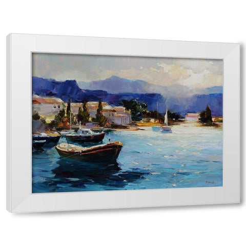 Summer Rendezvous White Modern Wood Framed Art Print by Bond