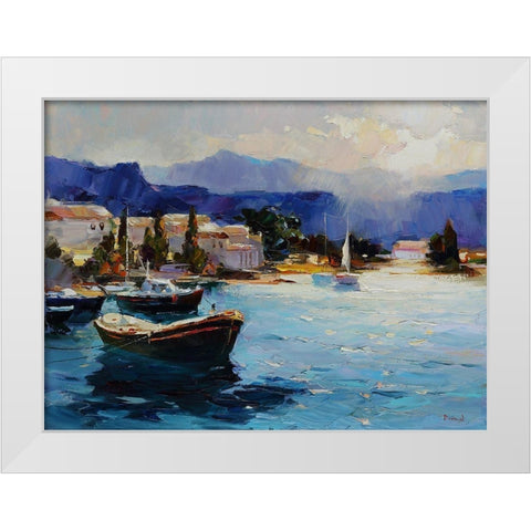 Summer Rendezvous White Modern Wood Framed Art Print by Bond