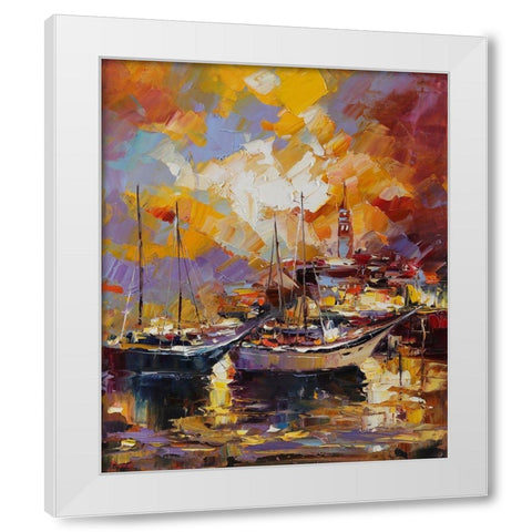 Summer Wind White Modern Wood Framed Art Print by Bond