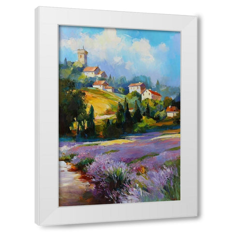 Color Pulses White Modern Wood Framed Art Print by Bond