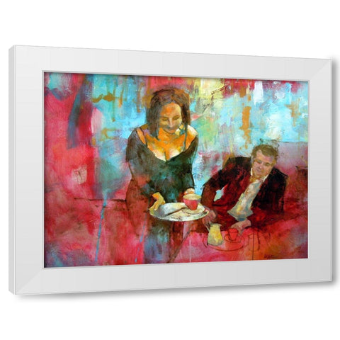 Wednesday, 5 PM White Modern Wood Framed Art Print by Zakrynycny, Viktor