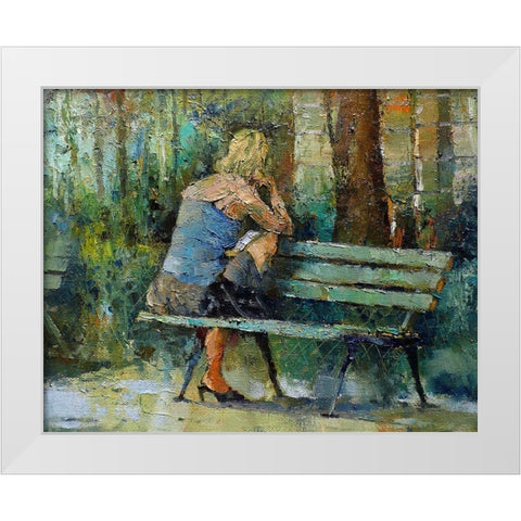 May. Afternoon in the Park White Modern Wood Framed Art Print by Zakrynycny, Viktor