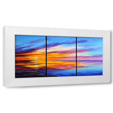 Ocean Sunset White Modern Wood Framed Art Print by Gercken, Graham