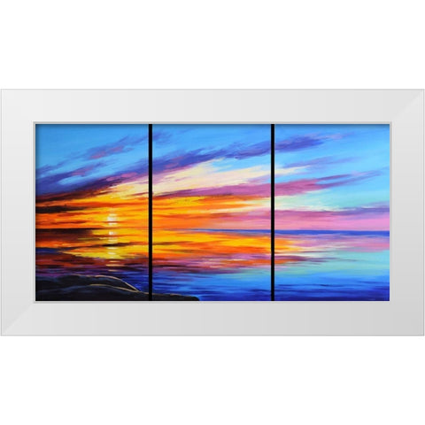 Ocean Sunset White Modern Wood Framed Art Print by Gercken, Graham