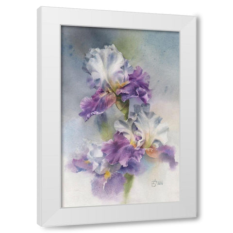 Aerial Iris White Modern Wood Framed Art Print by Besedina, Anastasiia