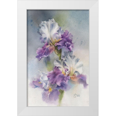 Aerial Iris White Modern Wood Framed Art Print by Besedina, Anastasiia
