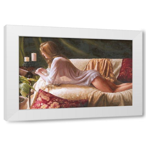 Natalie White Modern Wood Framed Art Print by Waisong, Jim