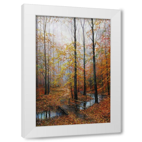 Meeting with Autumn White Modern Wood Framed Art Print by Cernov, Ivan