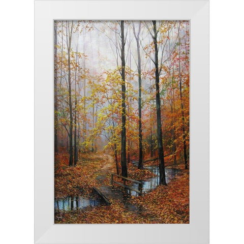 Meeting with Autumn White Modern Wood Framed Art Print by Cernov, Ivan