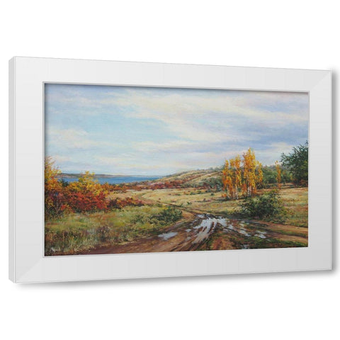 During September White Modern Wood Framed Art Print by Cernov, Ivan