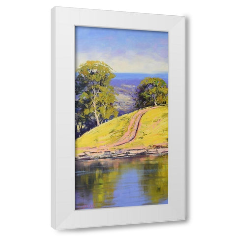 Dam Side Track White Modern Wood Framed Art Print by Gercken, Graham