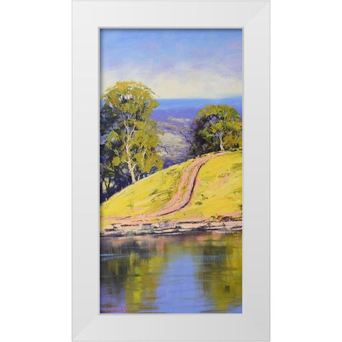 Dam Side Track White Modern Wood Framed Art Print by Gercken, Graham