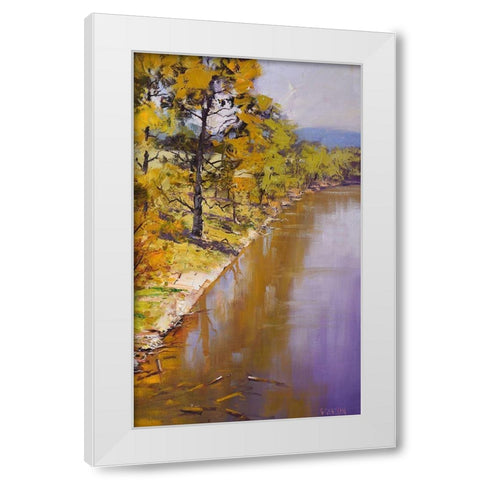 Tumut River Colours White Modern Wood Framed Art Print by Gercken, Graham