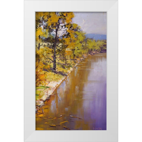 Tumut River Colours White Modern Wood Framed Art Print by Gercken, Graham