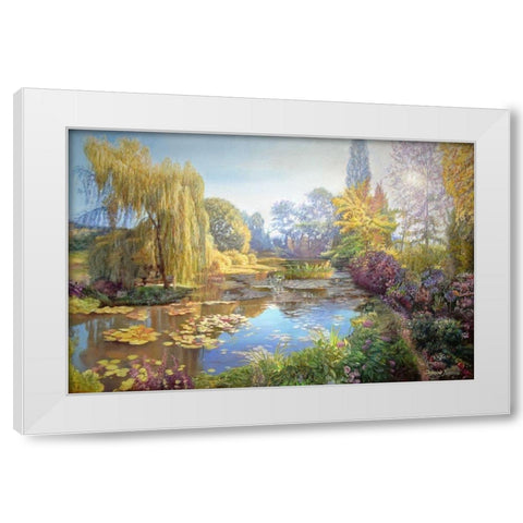 A Garden Monet Style I White Modern Wood Framed Art Print by Kopania, Zbigniew