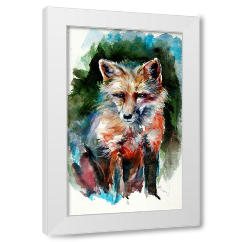 Red Fox White Modern Wood Framed Art Print by Kovacs, Anna Brigite