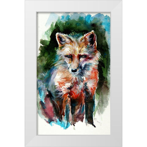 Red Fox White Modern Wood Framed Art Print by Kovacs, Anna Brigite