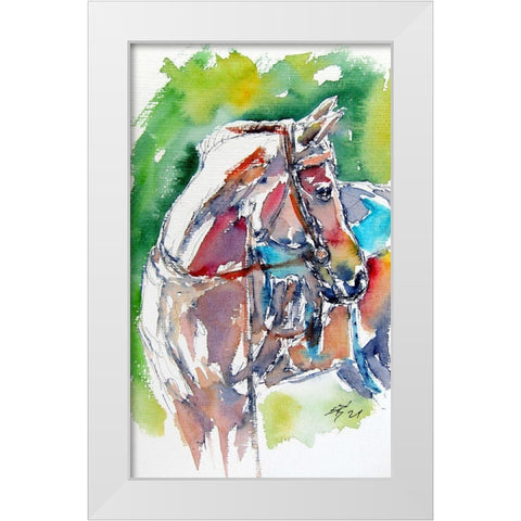 Horse White Modern Wood Framed Art Print by Kovacs, Anna Brigite