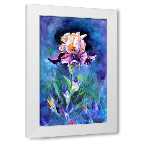 Purple Lilly White Modern Wood Framed Art Print by Kovacs, Anna Brigite