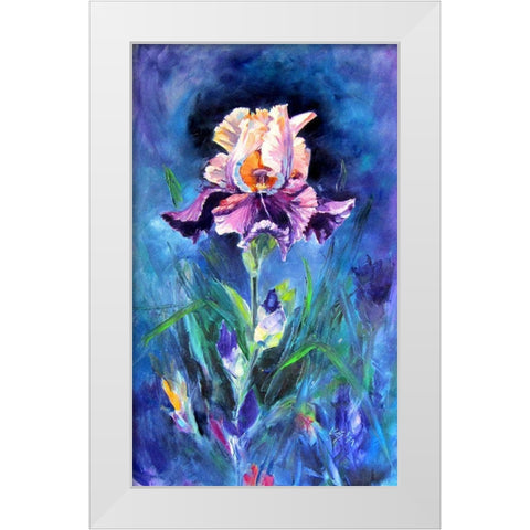 Purple Lilly White Modern Wood Framed Art Print by Kovacs, Anna Brigite
