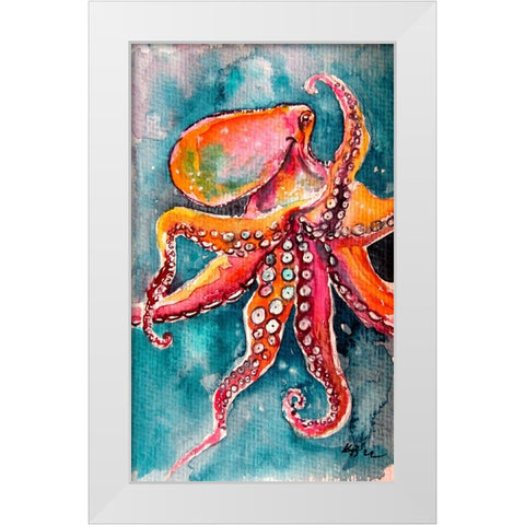 Octopus II White Modern Wood Framed Art Print by Kovacs, Anna Brigite