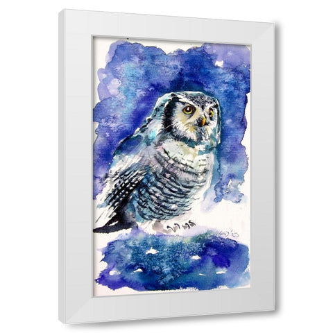 Owl in the Forest II White Modern Wood Framed Art Print by Kovacs, Anna Brigite