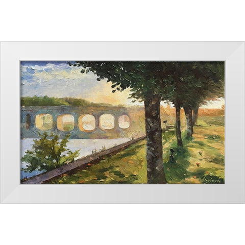 Chamford Bridge White Modern Wood Framed Art Print by Strube, Ling