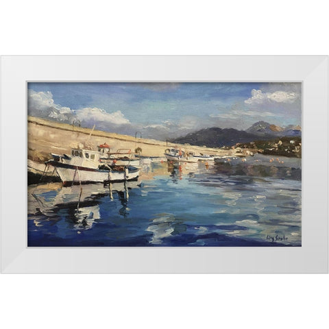 Italian Harbour White Modern Wood Framed Art Print by Strube, Ling