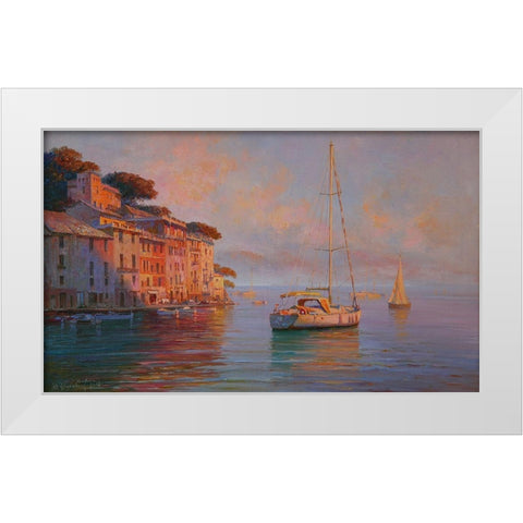 Portofino  White Modern Wood Framed Art Print by Obuchovsky, Yury