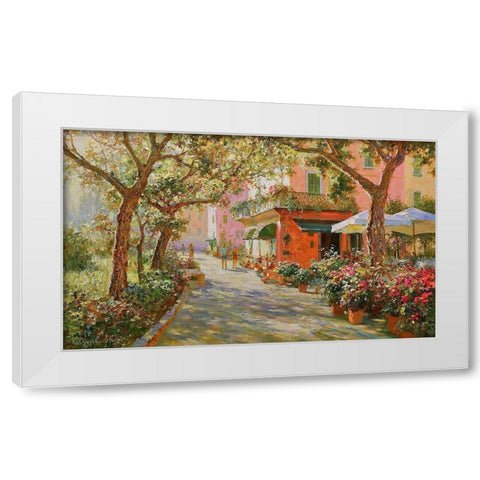 Flowers in Monte Rosso White Modern Wood Framed Art Print by Obuchovsky, Yury