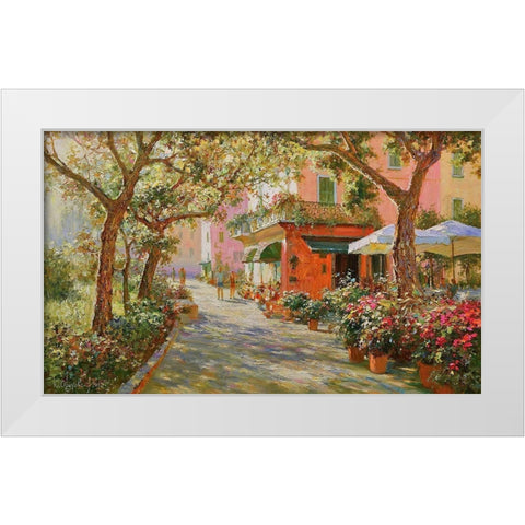 Flowers in Monte Rosso White Modern Wood Framed Art Print by Obuchovsky, Yury